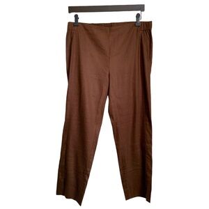 J. Jill Women's Pants Size Small Brown Linen Stretch Pintucked JJill
